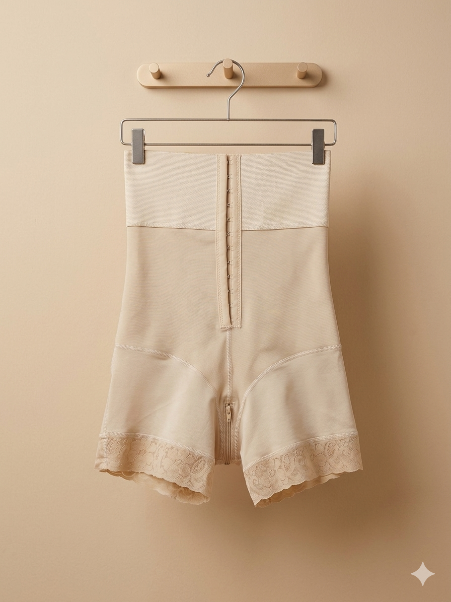 Short-faja TIPO COLOMBIANA levanta nalga con broches y encaje en el short