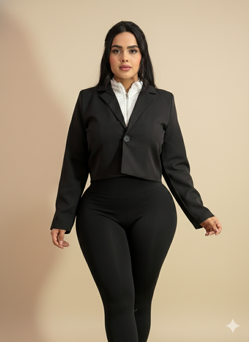 Blazer con detalle de sudadera