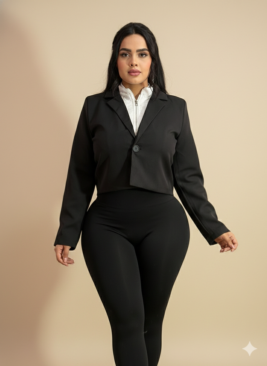 Blazer con detalle de sudadera