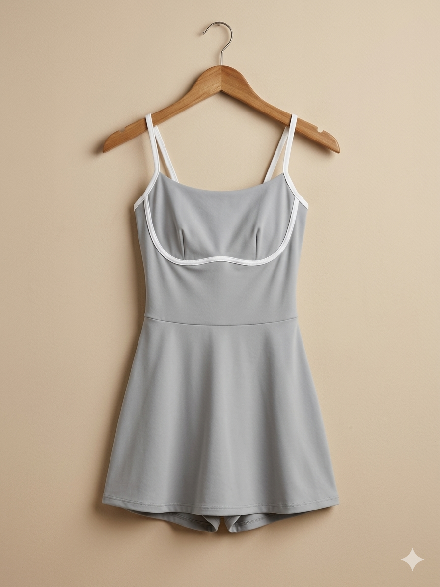 Vestido deportivo combinado con short y forro.