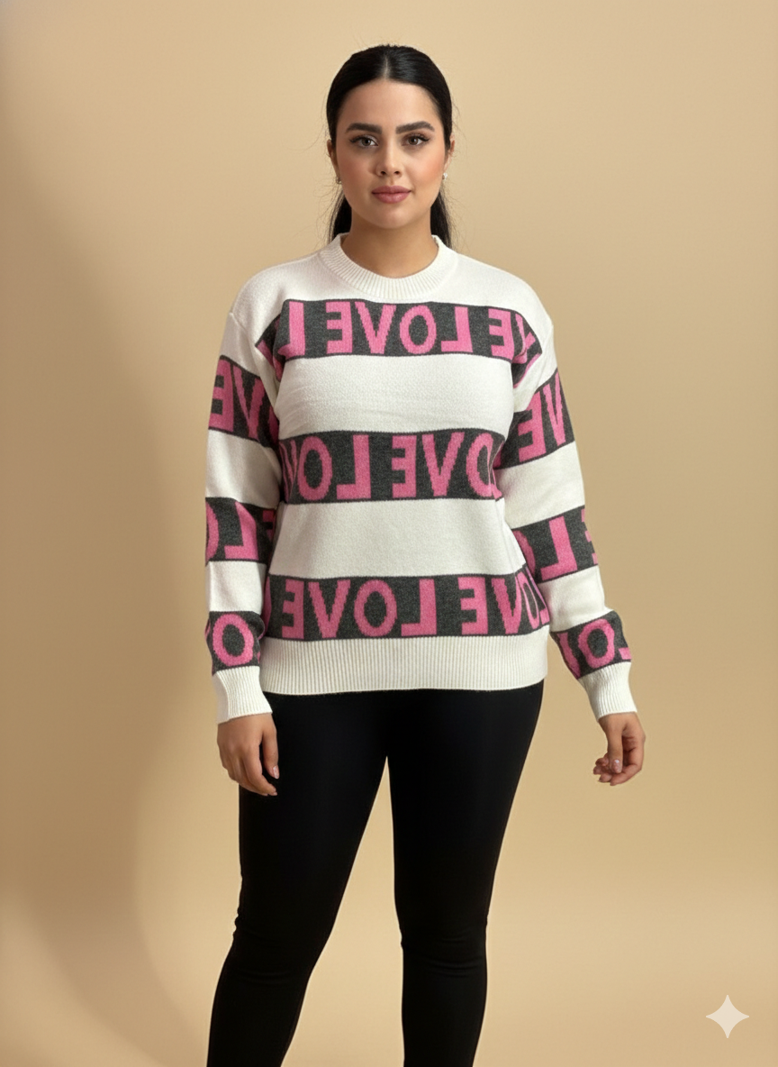 Suéter tejido con detalle de LOVE calientito