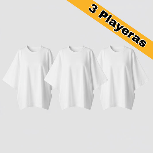 Paquete 3 playeras oversized
