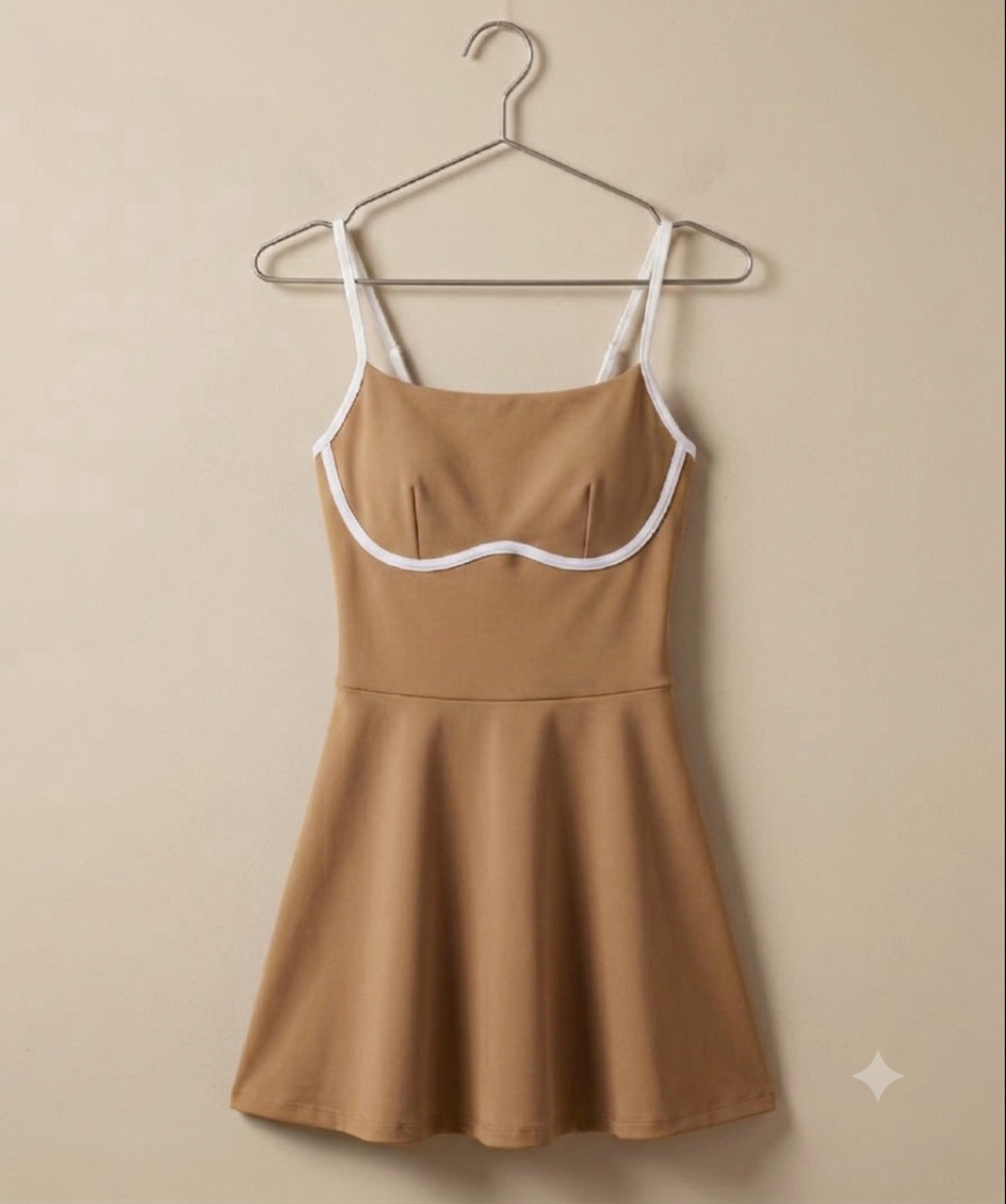 Vestido deportivo combinado con short y forro.