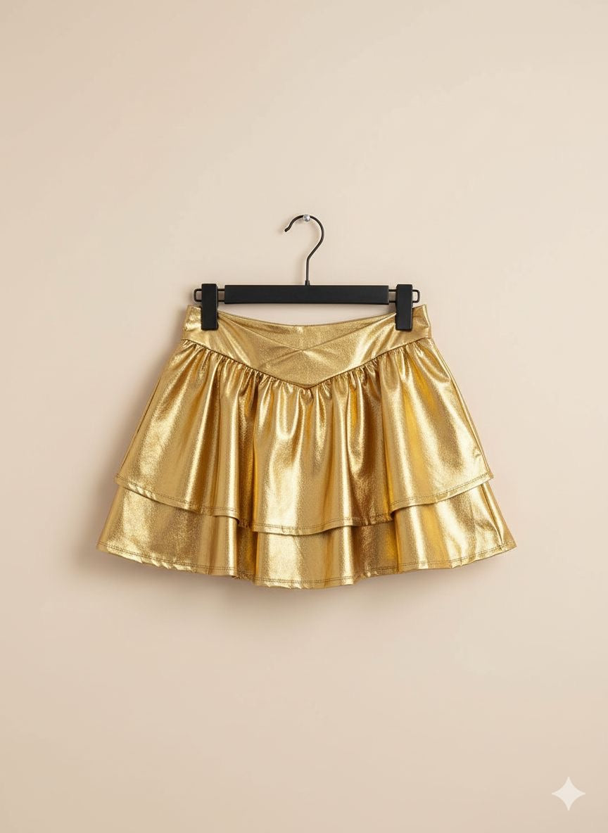 Short falda brillosa satinada