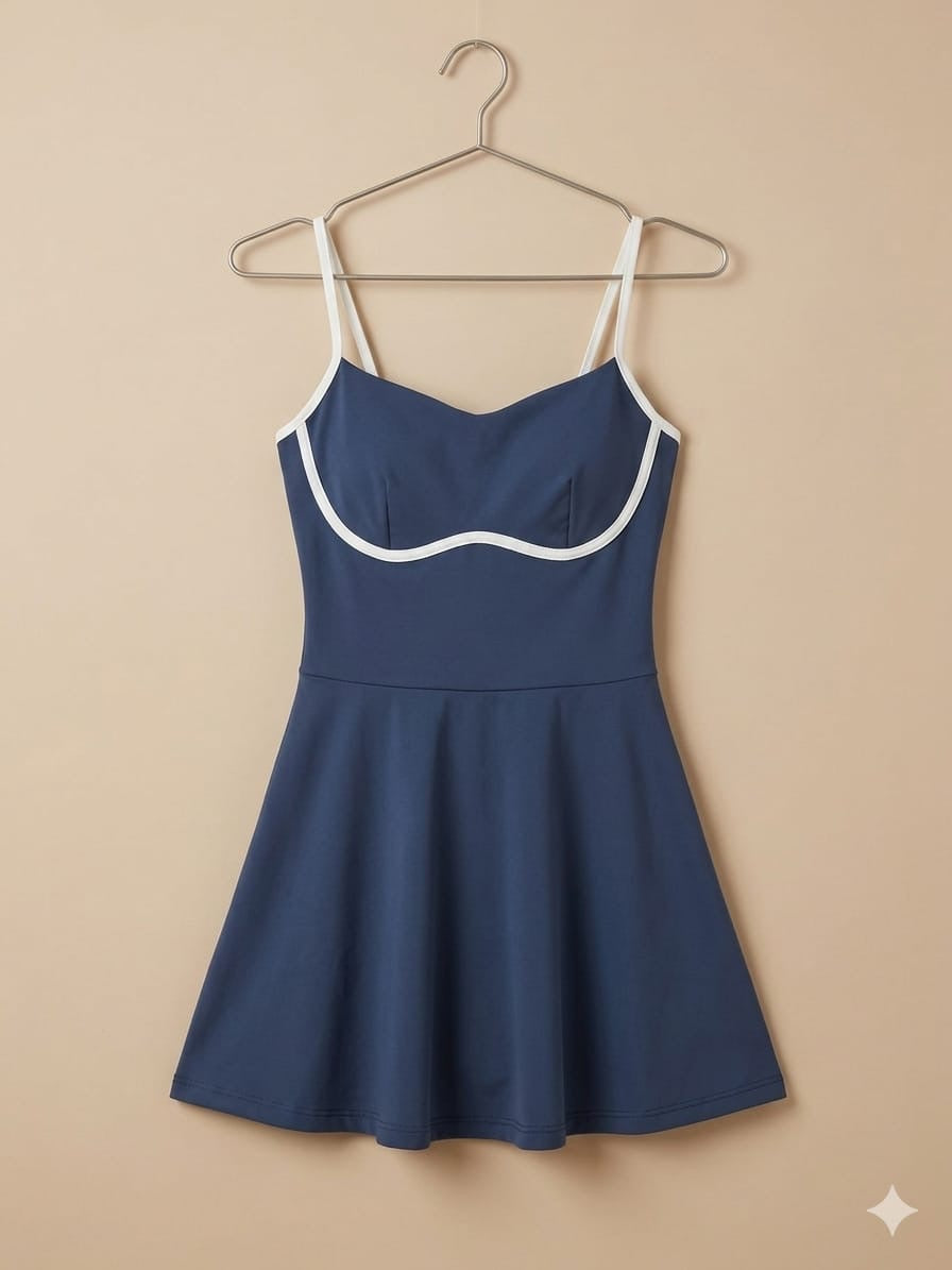 Vestido deportivo combinado con short y forro.