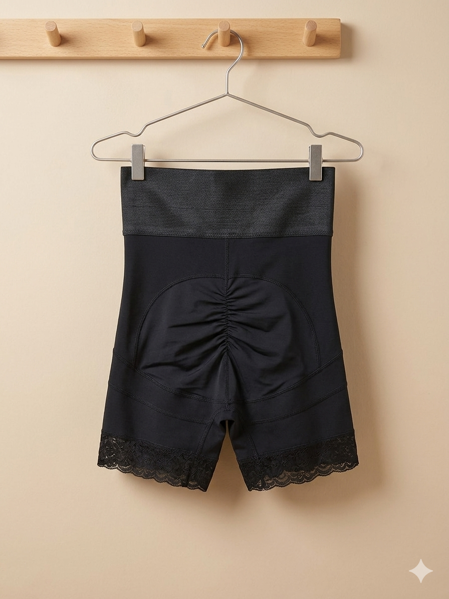 Short-faja TIPO COLOMBIANA levanta nalga con broches y encaje en el short