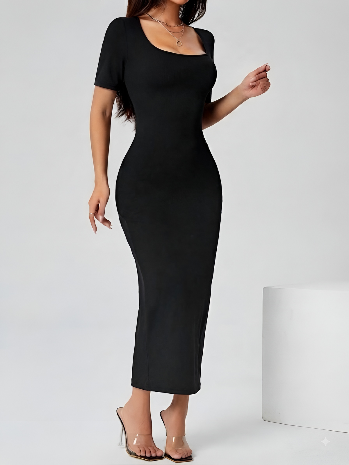 Vestido cuello cuadro en variedad de tonos, mexivestido básico en tendencia