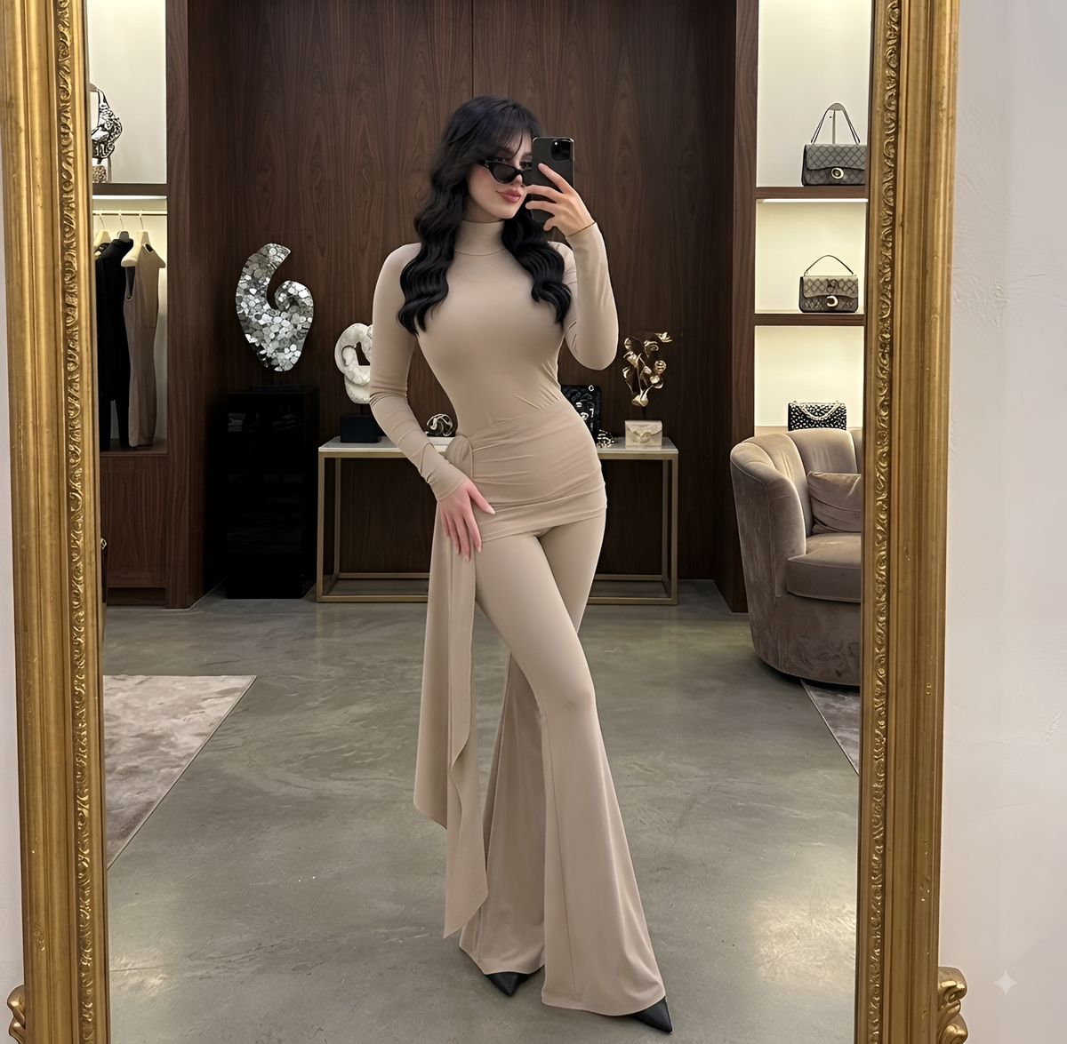 Conjunto Odette Tendencia manga larga PUSH UP FLARE 2 piezas