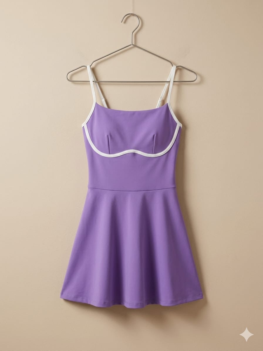 Vestido deportivo combinado con short y forro.