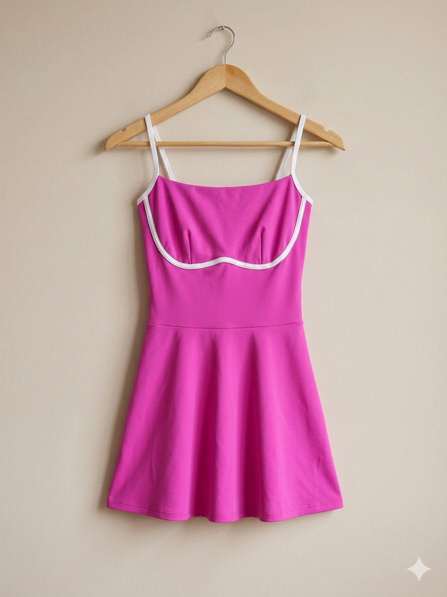 Vestido deportivo combinado con short y forro.