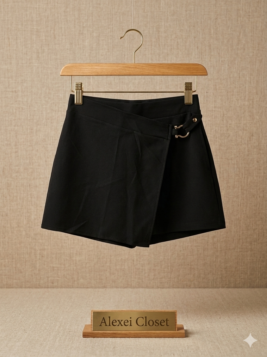 Short falda de temporada con broche