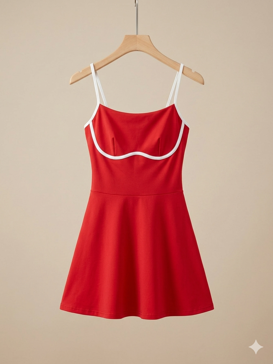 Vestido deportivo combinado con short y forro.