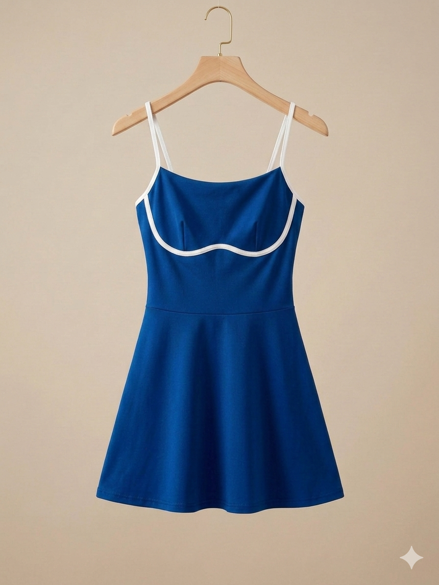 Vestido deportivo combinado con short y forro.
