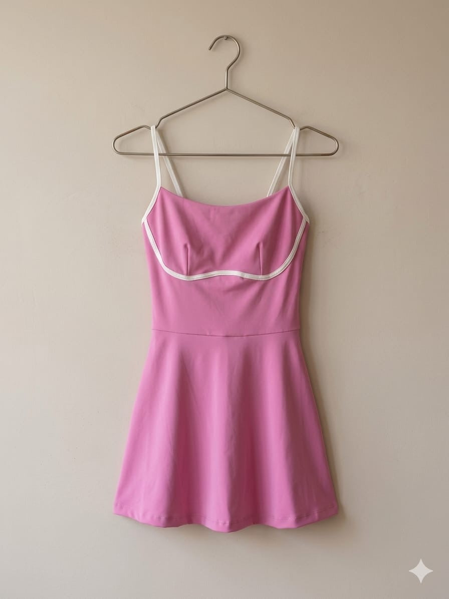 Vestido deportivo combinado con short y forro.