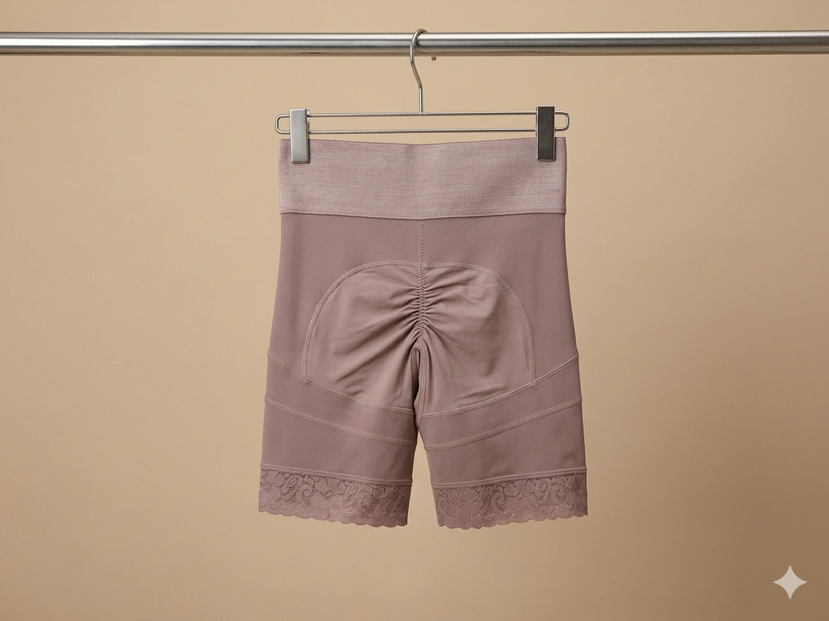 Short-faja TIPO COLOMBIANA levanta nalga con broches y encaje en el short