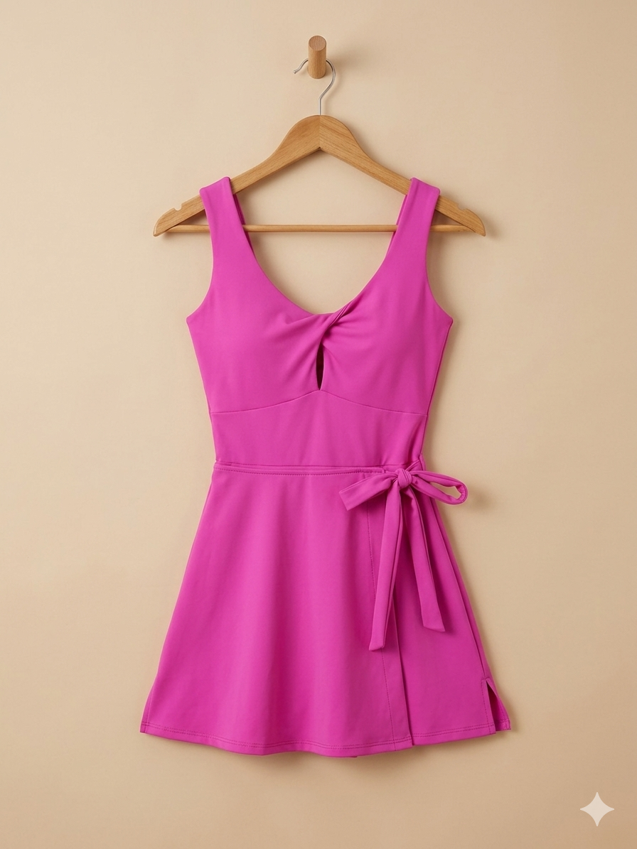 Vestido-Enterizo SPORT con faldón y cruzado de resaque