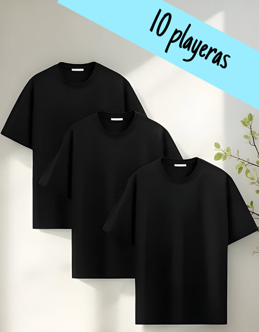 10 playeras oversized negras