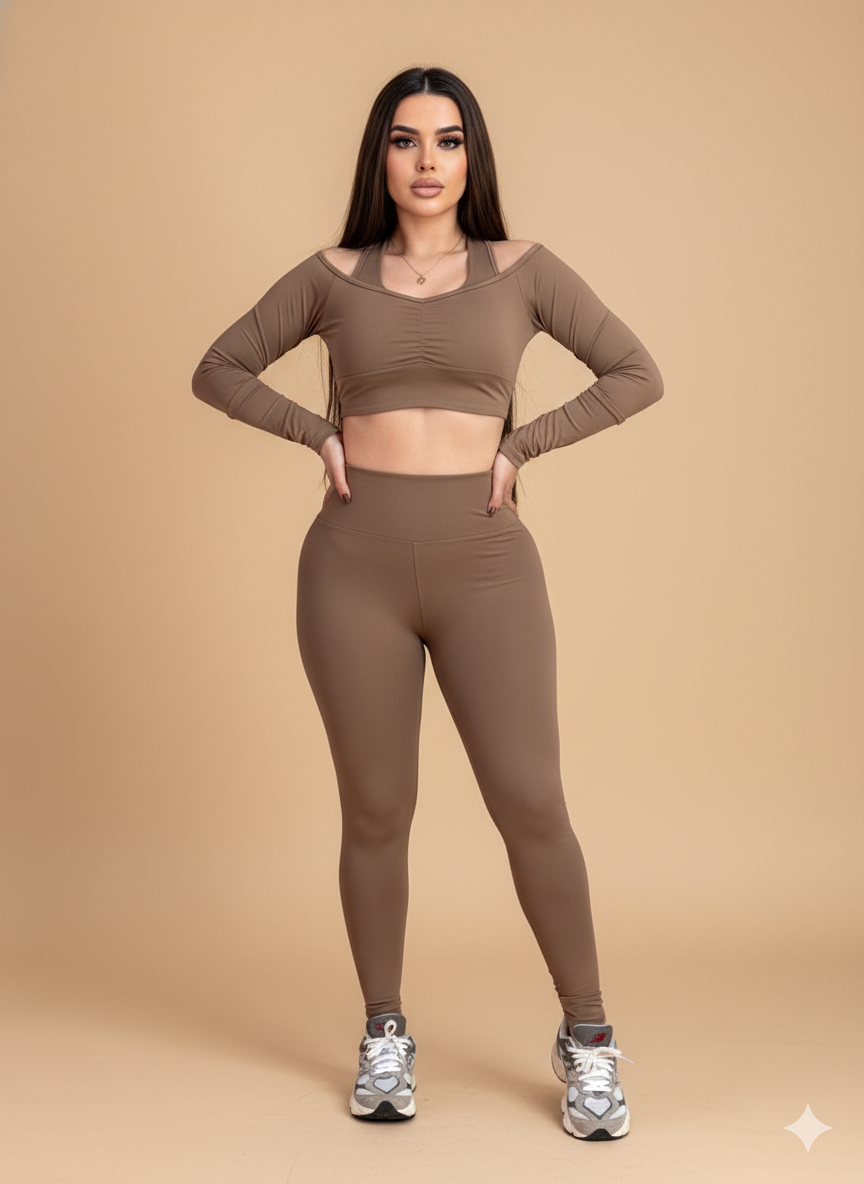 Set importado de blusa con leggins deportivos