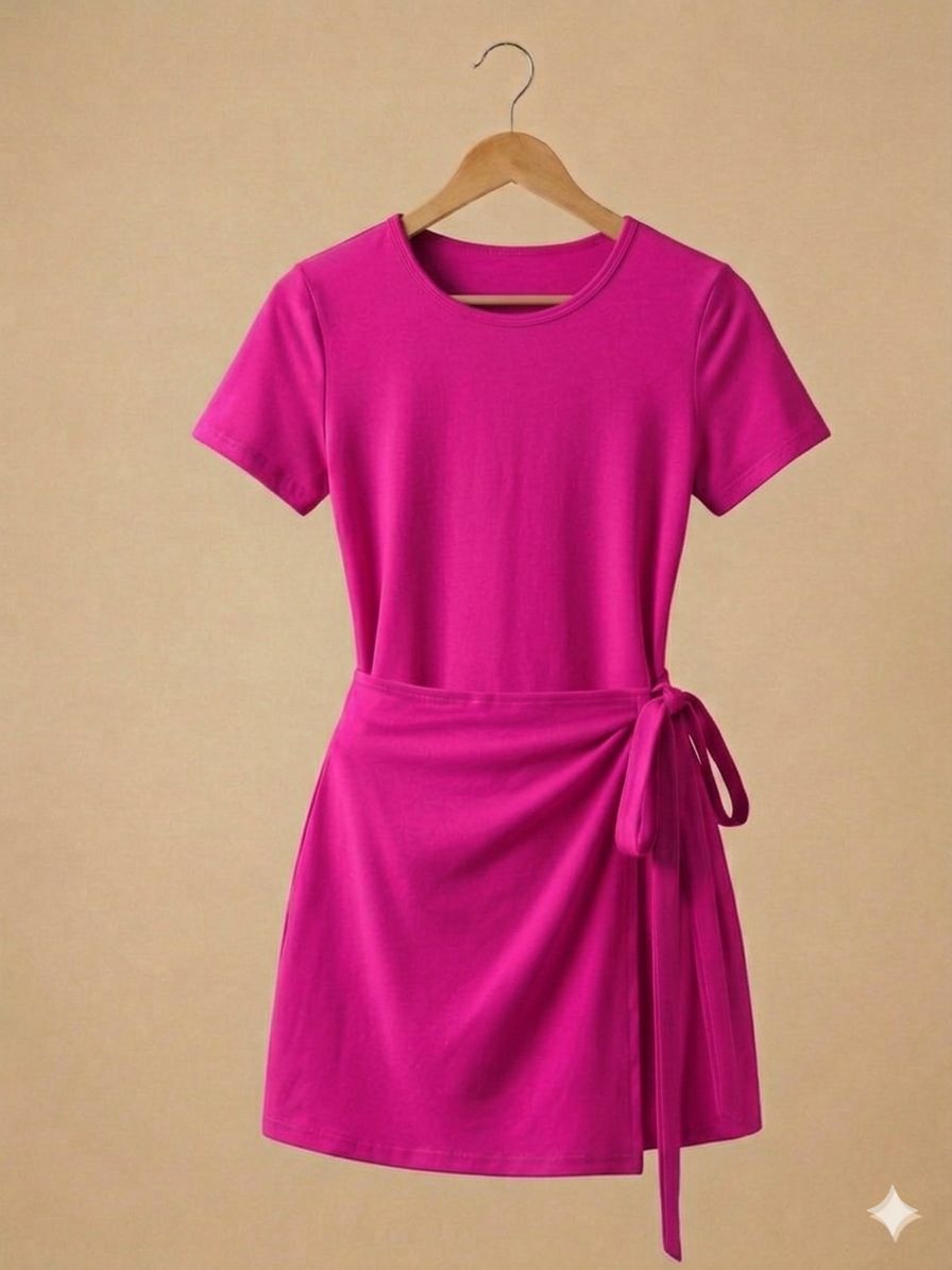Vestido manga corta sport con faldón y short